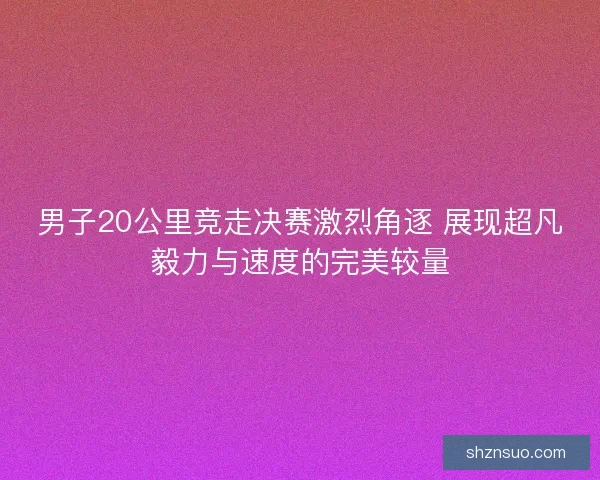 男子20公里竞走决赛激烈角逐 展现超凡毅力与速度的完美较量