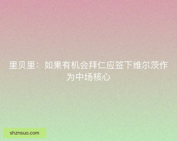 里贝里：如果有机会拜仁应签下维尔茨作为中场核心